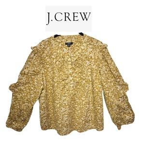 J. Crew 100% Cotton ruffled peasant top sz XL